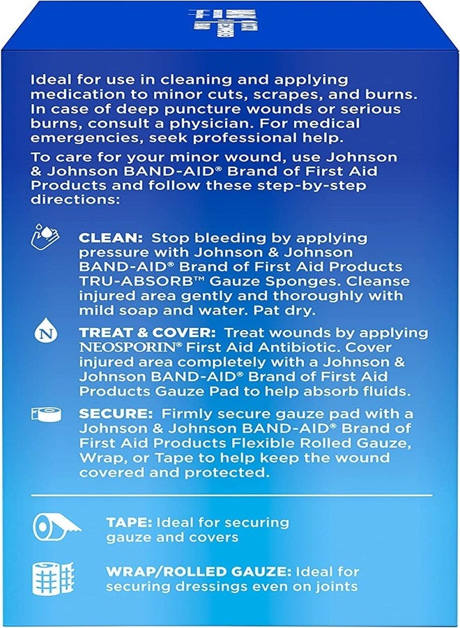 Johnson & Johnson BAND-AID® Brand TRU-ABSORB™ Gauze Sponges 4X4IN, 50 Count - Image 4